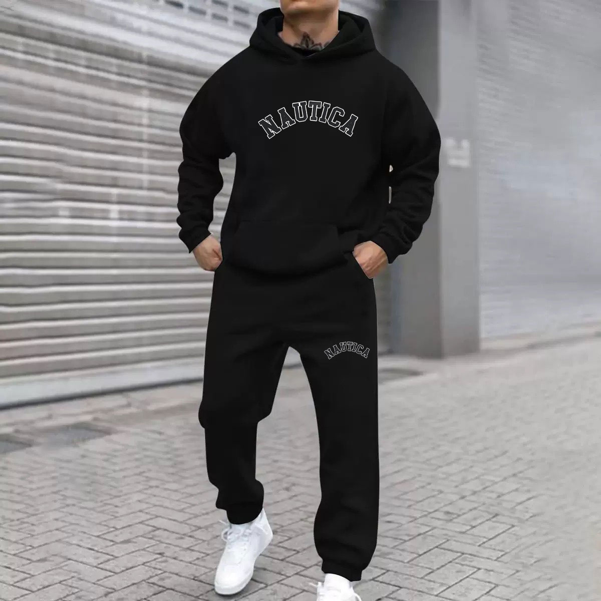 Outdoor Sports Leisure - Set Felpa con Cappuccio Stampata Unisex